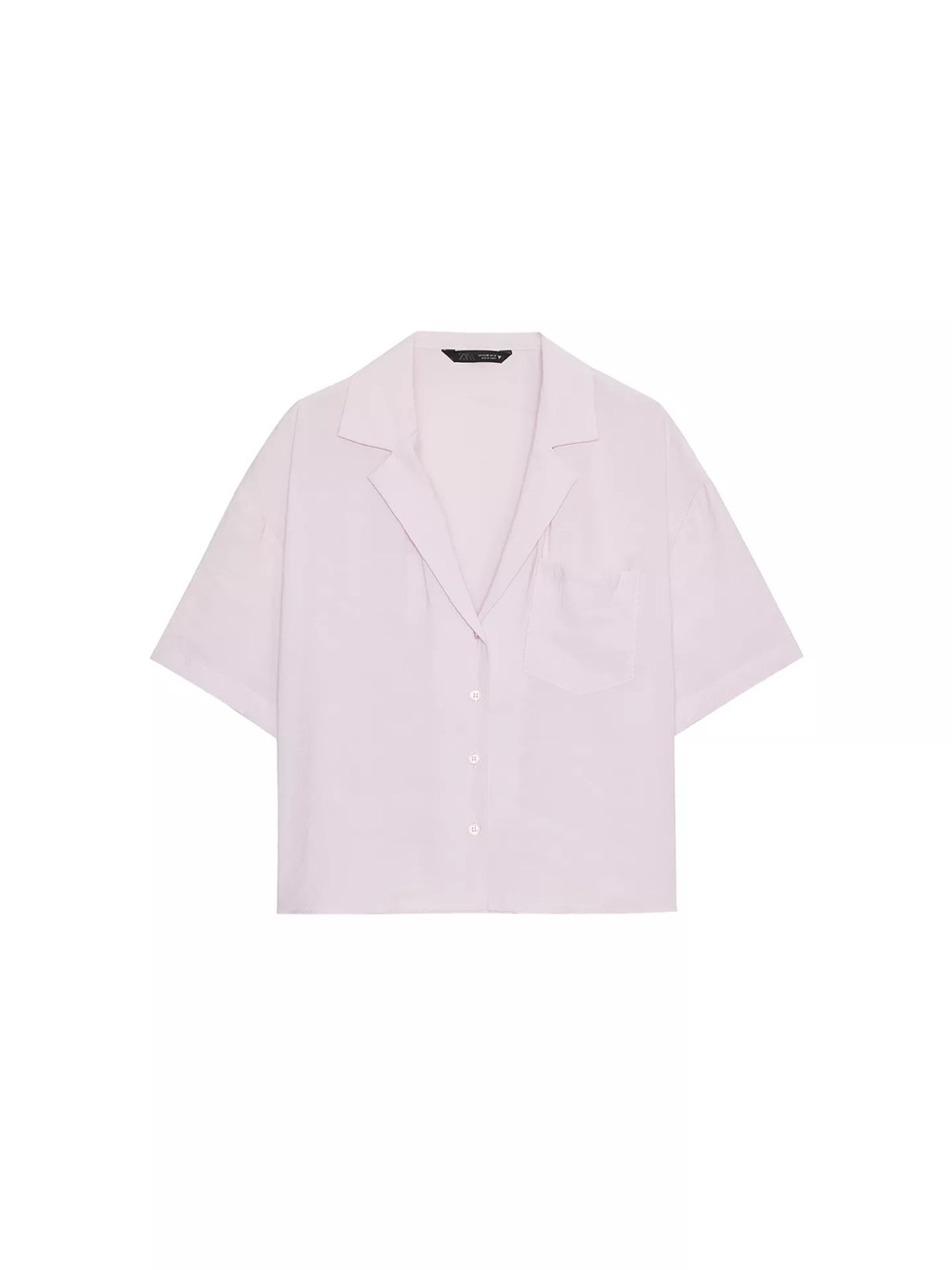 ZARA FLOWY POCKET SHIRT IN PALE PINK SIZE S